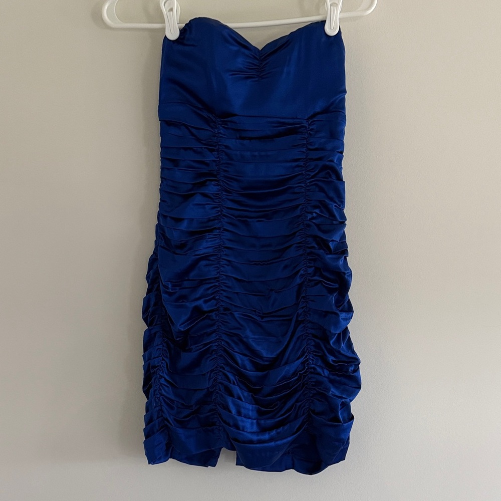 Express Royal Blue Strapless Dress